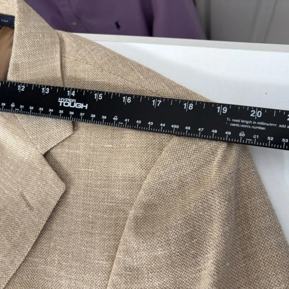 Brooks Brothers Mens 41R Tan Wool Blend 2 Button Blazer Sport Coat Made in Italy